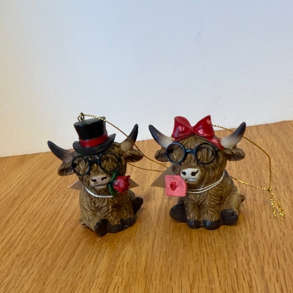 Hobby Lobby Brown Highland Cow Ornaments